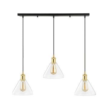Kiawah Island 30.5" Metal/Glass Contemporary Modern LED Pendant - JONATHAN Y